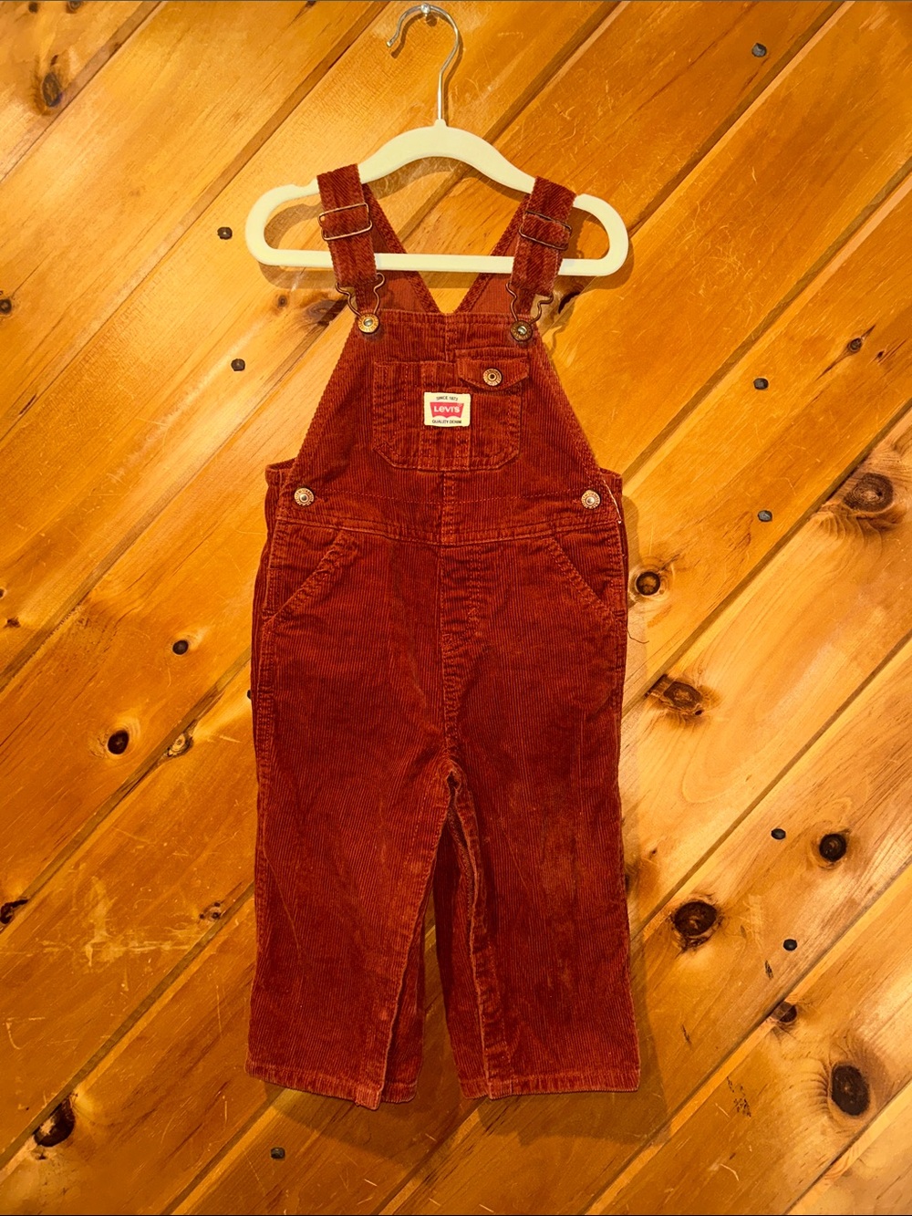 Levi's Baby Rust Burgundy Corduroy Overalls 24m